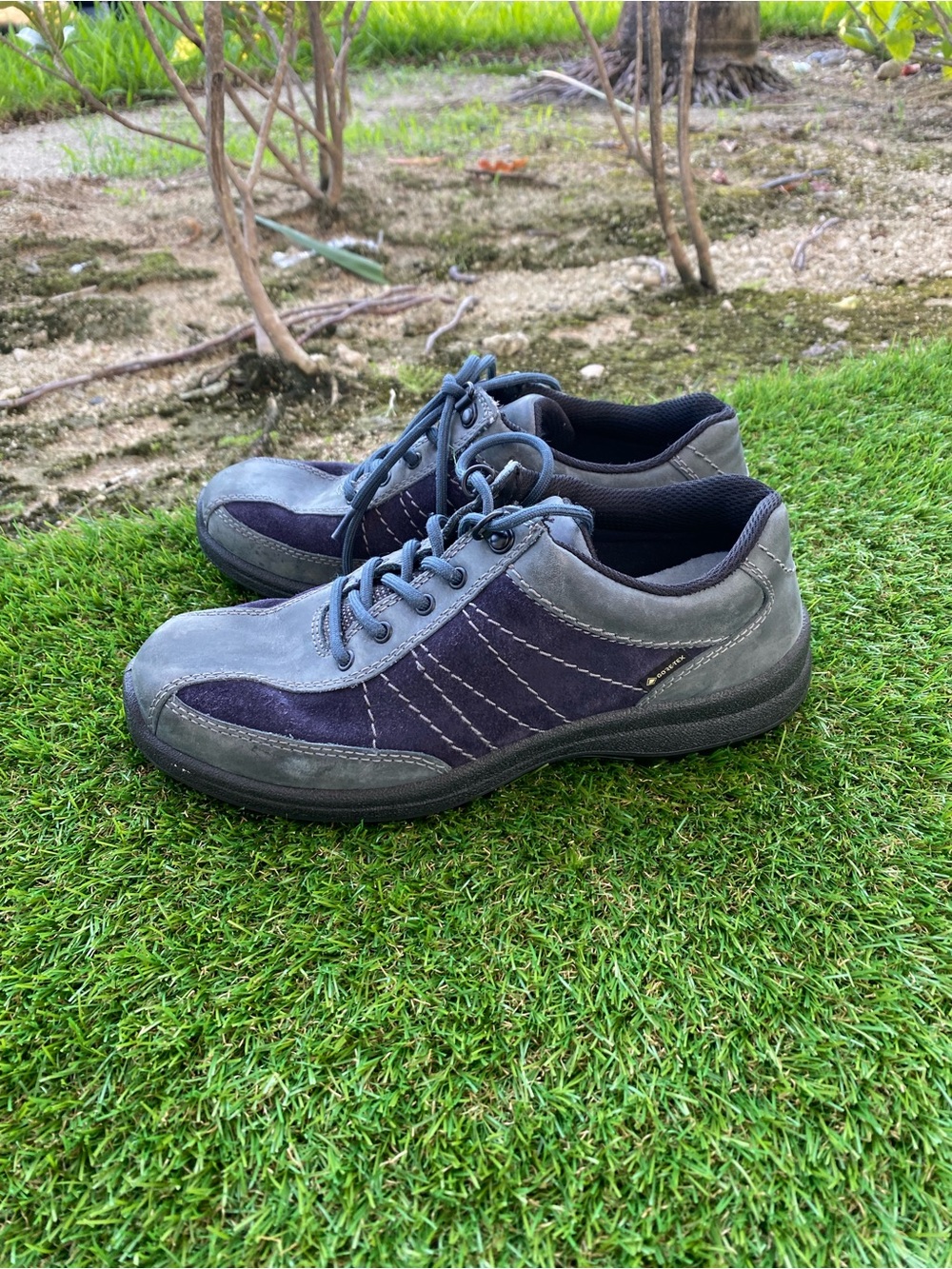 hotter Women's hiking Lace-Up Athletic Sneakers in Navy and Gray